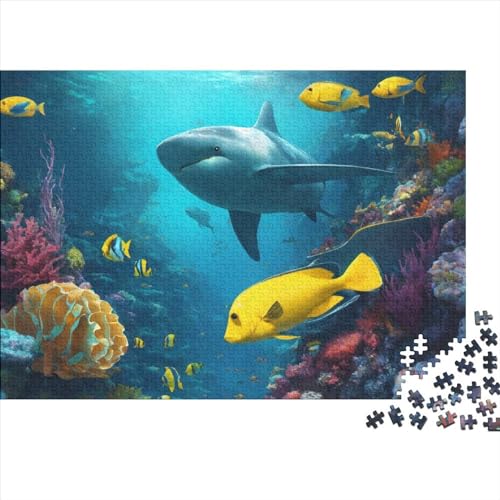 Ocean Animal 1000 Teile Puzzle Für Erwachsene Shark Premium Holzpuzzle Große Puzzles Jugendliche Pädagogisches Spiel Spielzeug Geschenk Für Wanddekoration Geburtstagsgeschenk 1000pcs (75x50cm) von OakiTa