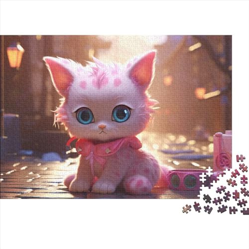 Pink Kitten 1000 Pieces, Impossible Puzzle, 3D RenderingPuzzle Game, for Adults Stress Relieve Children Educational for Adults and Children from 14 Years 1000pcs (75x50cm) von OakiTa