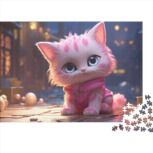 Pink Kitten 1000 Pieces, Impossible Puzzle, 3D RenderingPuzzle Game, for Adults Stress Relieve Family Puzzle Game for Adults and Children from 14 Years 1000pcs (75x50cm) von OakiTa