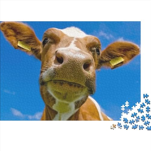 Puzzle 300 Teile Cute Cow Erwachsene Puzzle,Spiel Puzzles Für Erwachsene,Cattle Puzzle,Geburtstagsgeschenk,Geschenke Für Frauen Premium Holzpuzzle 300pcs (40x28cm) von OakiTa