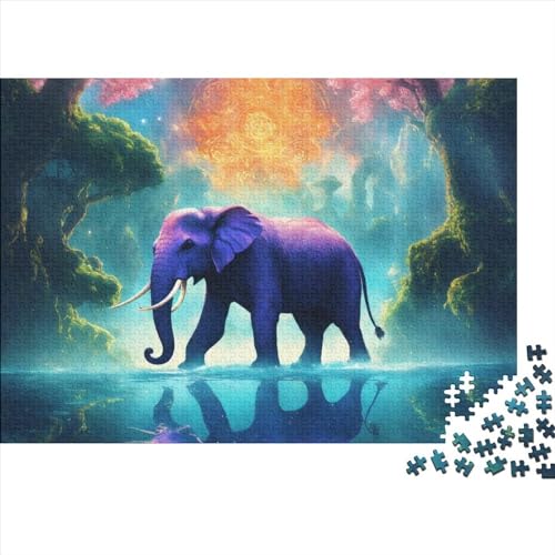 Puzzle 300 Teile Elephant,Forest Animals Puzzles Für Erwachsene Jugendliche,unmögliches Puzzle Spielzeug,buntes Fliesenspiel,Geschicklichkeitsspiel Für Die Ganze Familie Geschenke 300pcs (40x28cm) von OakiTa