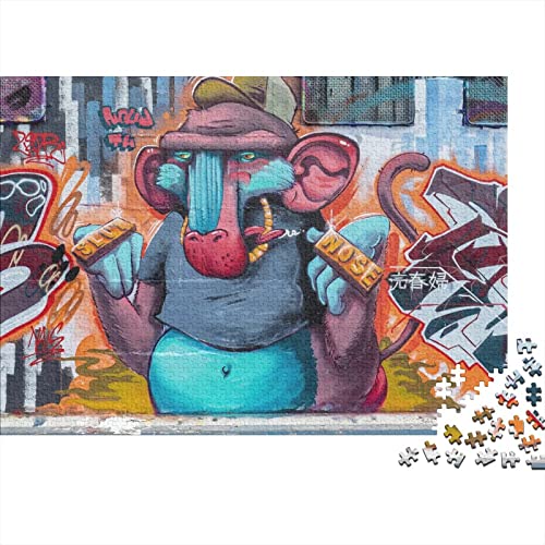 Puzzle 300 Teile Graffiti Art,Hiphop Street Puzzles Für Erwachsene Jugendliche,unmögliches Puzzle Spielzeug,buntes Fliesenspiel,Für Die Ganze Familie Geschenke 300pcs (40x28cm) von OakiTa