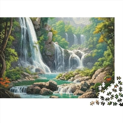 Puzzle 300 Teile Wasserfall, Puzzles Für Erwachsene Jugendliche,unmögliches Puzzle Spielzeug,buntes Fliesenspiel,Geschicklichkeitsspiel Für Die Ganze Familie Geschenke 300pcs (40x28cm) von OakiTa