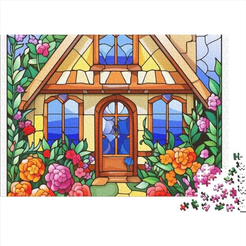 Puzzle Bergdorf-Hütte 1000 Teile Puzzles Für Erwachsene Spielzeug, Puzzle Premium Holzpuzzle Geburtstagsgeschenk,Geschenke Für Frauen,Wandkunst 1000pcs (75x50cm) von OakiTa