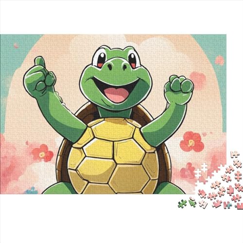 Puzzle Cartoon Schildkröte Spielzeug 300 Teile Puzzles Für Erwachsene Und Jugendliche Geburtstag Geschenk Süße Tiere Premium Holz Puzzle Schwierig Und Herausforderung 300pcs (40x28cm) von OakiTa