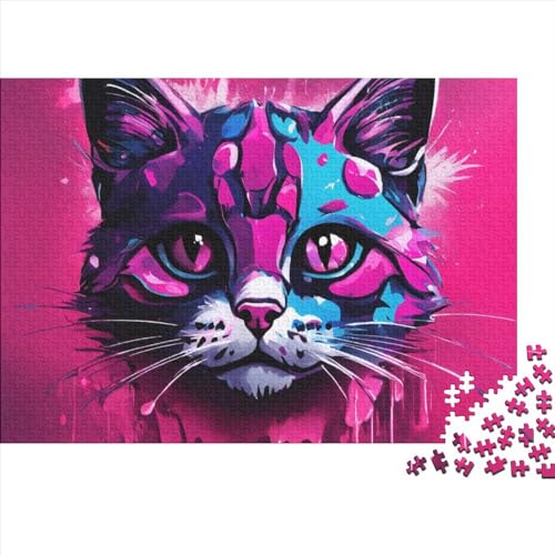 Puzzle Cute Cat 500 Teile Puzzles Für Erwachsene Spielzeug,Art Puzzle Premium Holzpuzzle Geburtstagsgeschenk,Geschenke Für Frauen,Wandkunst 500pcs (52x38cm) von OakiTa