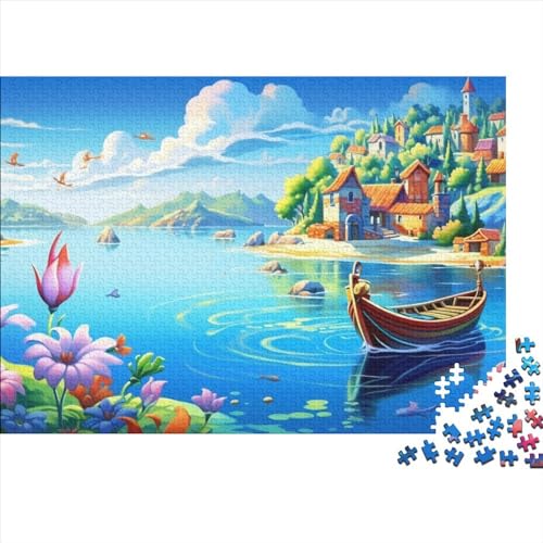 Puzzle Ferienbucht Spielzeug 1000 Teile Puzzles Für Erwachsene Und Jugendliche Geburtstag Geschenk Premium Holz Puzzle Schwierig Und Herausforderung 1000pcs (75x50cm) von OakiTa