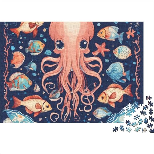 Puzzle Octopus 500 Teile Puzzles Für Erwachsene Spielzeug,Ocean Animal Puzzle Premium Holzpuzzle Geburtstagsgeschenk,Geschenke Für Frauen,Wandkunst 500pcs (52x38cm) von OakiTa