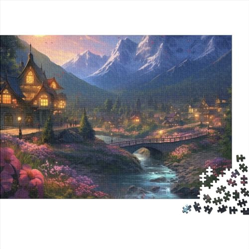 Quiet Town 1000 Pieces, Impossible Puzzle, Town LifeSkill Game for The Whole Family, for Adults Stress Relieve Children Educational for Adults and Children from 14 Years 1000pcs (75x50cm) von OakiTa
