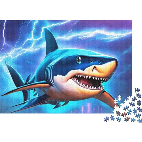Shark 1000 Teile Puzzles,holzpuzzle Puzzles Spiel,Entspannung Puzzle Spiele,mentale Übung Puzzle,Cartoon Für Jugendliche Und Erwachsene Geschenke 1000pcs (75x50cm) von OakiTa