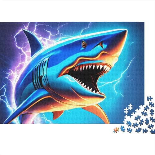 Shark Premium Holz Puzzles 500 Teile Cartoon,Geburtstagsgeschenk,Geschenke Für Frauen,Wandkunst Für Erwachsene Und Jugendliche Schwierige Und Herausforderung Geschenke 500pcs (52x38cm) von OakiTa