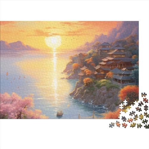 Sonnenuntergang über dem Hafen 1000 Teile Puzzles,holzpuzzle Puzzles Spiel,Entspannung Puzzle Spiele,mentale Übung Puzzle, Für Jugendliche Und Erwachsene Geschenke 1000pcs (75x50cm) von OakiTa