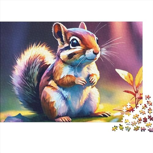 Squirrel Premium Holz Puzzles 1000 Teile Cute Animals,Geburtstagsgeschenk,Geschenke Für Frauen,Wandkunst Für Erwachsene Und Jugendliche Schwierige Und Herausforderung Geschenke 1000pcs (75x50cm) von OakiTa