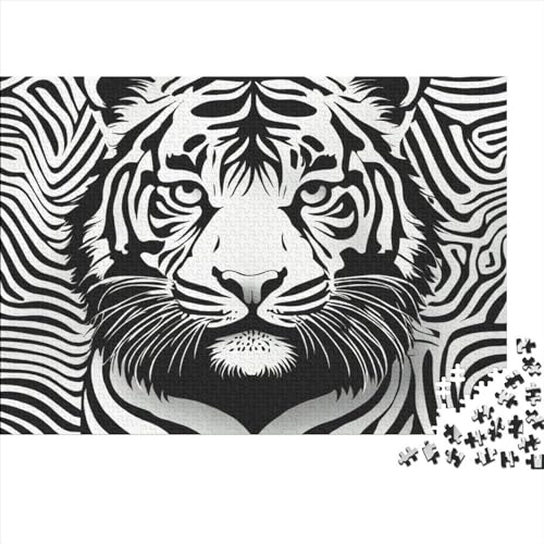 Tiger Premium Holz Puzzles 300 Teile Cute Animals,Geburtstagsgeschenk,Geschenke Für Frauen,Wandkunst Für Erwachsene Und Jugendliche Schwierige Und Herausforderung Geschenke 300pcs (40x28cm) von OakiTa