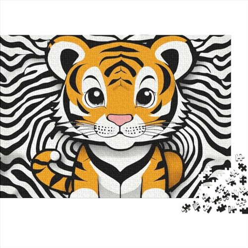 Tiger Puzzle 300 Teile,Cute Animals Puzzles Für Erwachsene,Impossible Puzzle,Geschicklichkeitsspiel Für Die Ganze Familie,Legespiel Home Dekoration Puzzles 300pcs (40x28cm) von OakiTa