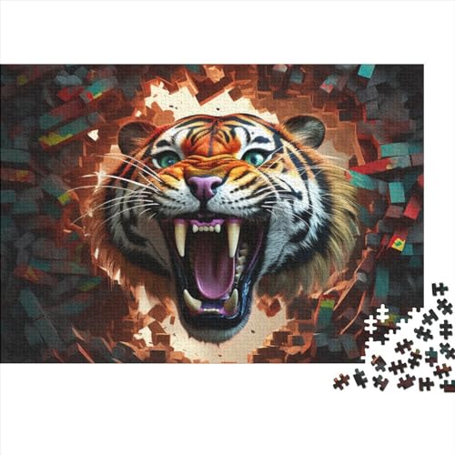 Tiger Puzzle Für Erwachsene,Puzzle 300 Teile Herausforderndes Puzzles Wildlife,Geschicklichkeitsspiel Für Die Ganze Familie,Bunte Fliesen Spielzeug Spiel,Geschenke 300pcs (40x28cm) von OakiTa
