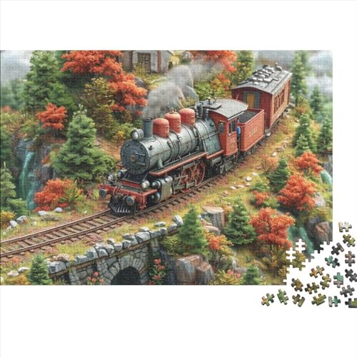 Traum-Zug Puzzle 1000 Teile,Puzzles Für Erwachsene,Unmögliches Puzzles Spielzeug, Bunte Fliesen Spiel, 1000 Puzzle Dekoration Jugendliche Geschenke Puzzle 1000pcs (75x50cm) von OakiTa