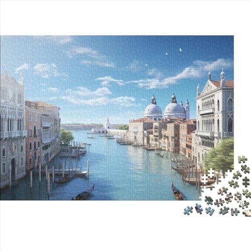 Venice Water City 1000 Pieces Puzzles Impossible Puzzle, Boats Venice City Scenery Puzzle Game, for Adults Stress Relieve Family Puzzle Game for Adults and Children from 14 Years 1000pcs (75x50cm) von OakiTa