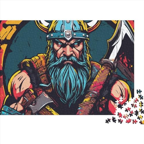 Viking Myth 300 Teile Puzzles Shaped Premium Wooden Puzzle,Birthday Present,Wall Art for Adults Difficult and Challenge Gifts 300pcs (40x28cm) von OakiTa