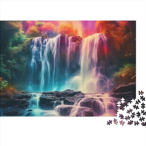 Wald Kaskade 500 Teile Puzzles Shaped Premium Wooden Puzzle,Birthday Present,Wall Art for Adults Difficult and Challenge Gifts 500pcs (52x38cm) von OakiTa