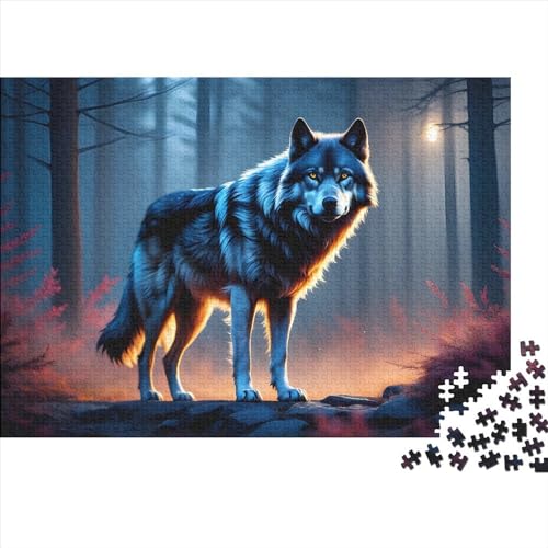 Wolf 1000 Teile Puzzles Shaped Premium Wooden Puzzle Wildlife,Birthday Present,Wall Kunst for Adults Difficult and Challenge Gifts 1000pcs (75x50cm) von OakiTa