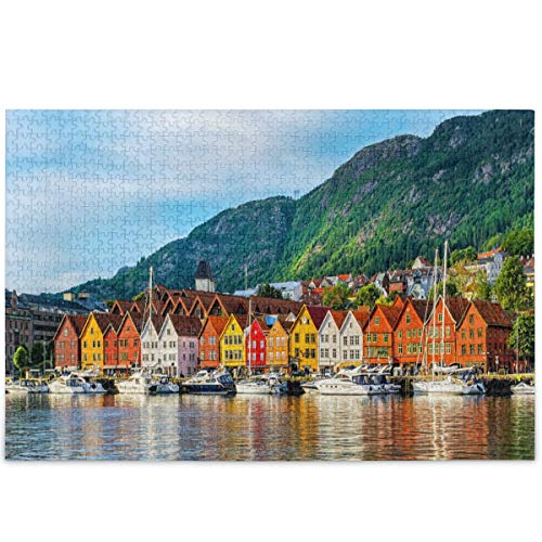 Oarencol Bergen Norwegen-Puzzle, 1000 Teile, buntes Haus, See, Berge, Puzzles für Erwachsene und Kinder, DIY-Geschenke Oarencol Bergen Norwegen-Puzzle, 1000 Teile, buntes Haus, See, Berge, Puzzles für Erwachsene und Kinder, DIY-Geschenke von Oarencol
