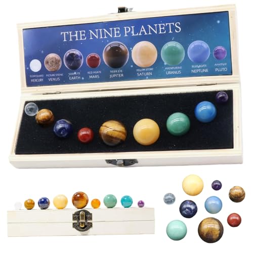1Set Solarsystem für Kinder mit 9 Planeten lebensechte lustige Planeten für Kinder Sonnensystem mit Box Storage Naturalerer Planet Spielzeug Bildung für Geschenke, für, Christm von Obelunrp