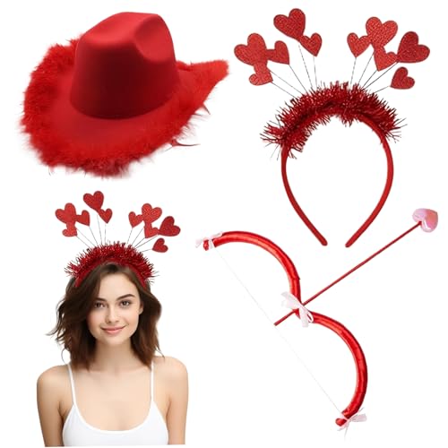 Cupid-Kostüm für Frauen, Cupid-Kostüm umfasst 15-Zoll-Amorbogen und Pfeil, elastische Kopfbedeckung mit Herz und einen charmanten Hut für den Valentinstag, Rollenspielaktivitäten, Amorbogen und Pfeil Cupid-Kostüm für Frauen, Cupid-Kostüm umfasst 15-Zoll-Amorbogen und Pfeil, elastische Kopfbedeckung mit Herz und einen charmanten Hut für den Valentinstag, Rollenspielaktivitäten, Amorbogen und Pfeil von Obelunrp