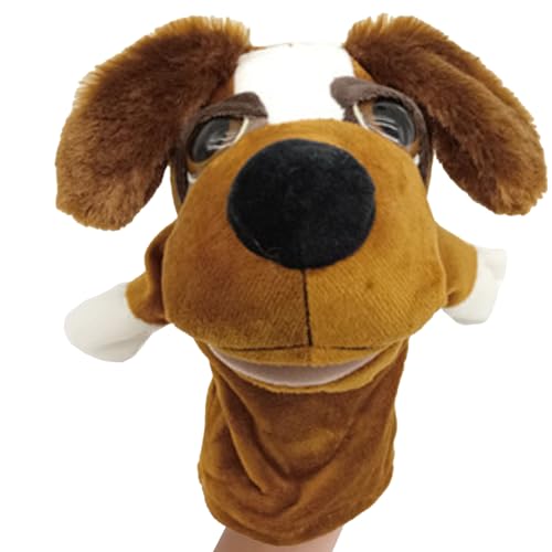 Hundepuppe, 10,6 -Zoll -Hund Interaktive Puppen, Welpe Handpuppenweiches Tierplüschspielzeug mit beweglicher Mund Interaktives Geschichtenerzählen Süßes Hund Spielzeug Kreativität und Fantasie für Kl von Obelunrp