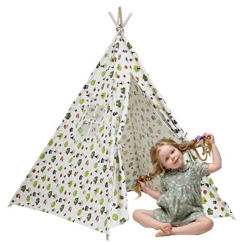Kinder Spielen Zelt 51x47x47 '' Teepee Zelt für Kinder tragbare Tipi mit Fenster und sicherem Innenspielhaus für Geburtstagsgeschenke Grüne Blume, Weihnachtsdekoration Kinder Spielen Zelt 51x47x47 '' Teepee Zelt für Kinder tragbare Tipi mit Fenster und sicherem Innenspielhaus für Geburtstagsgeschenke Grüne Blume, Weihnachtsdekoration von Obelunrp
