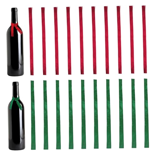 Mini -Weihnachtsschal für Handwerk, 20pcs 30x1, 5 cm Mini Floking -Schals, Weinflaschenabdeckung für Weihnachtsheim -Party -Dekorationen von Obelunrp