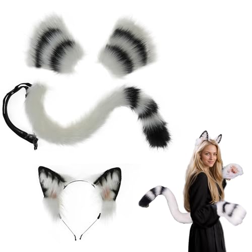 Obelunrp 3pcs Katzenkostüm -Katzenohren und Schwanz mit Klauenhandschuhen für Erwachsene und Kinder, perfekt für Halloween, Anime -Cosplay Partykostüme, Ohren Schwanz, Weihnachtsdekoration Obelunrp 3pcs Katzenkostüm -Katzenohren und Schwanz mit Klauenhandschuhen für Erwachsene und Kinder, perfekt für Halloween, Anime -Cosplay Partykostüme, Ohren Schwanz, Weihnachtsdekoration von Obelunrp