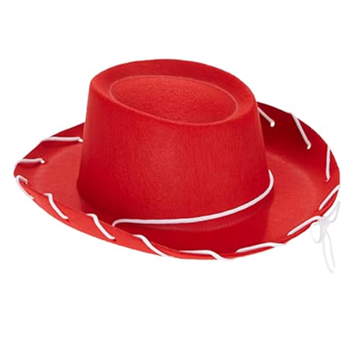 Obelunrp Kids Cowboyhut breiter Krempe Nicht gewebter Stoff Western Cowboy Hut mit Schnur für Dress-up-Party Halloween, Rot, Kinder, Weihnachtsdekoration Obelunrp Kids Cowboyhut breiter Krempe Nicht gewebter Stoff Western Cowboy Hut mit Schnur für Dress-up-Party Halloween, Rot, Kinder, Weihnachtsdekoration von Obelunrp