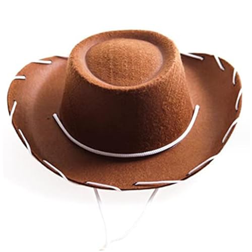 Obelunrp Kinder Cowboyhut breiter Krempe Nicht gewebter Stoff Western Cowboy Hut mit Schnur für Dress-up-Party Halloween, Braun, Kinder, Weihnachtsdekoration Obelunrp Kinder Cowboyhut breiter Krempe Nicht gewebter Stoff Western Cowboy Hut mit Schnur für Dress-up-Party Halloween, Braun, Kinder, Weihnachtsdekoration von Obelunrp