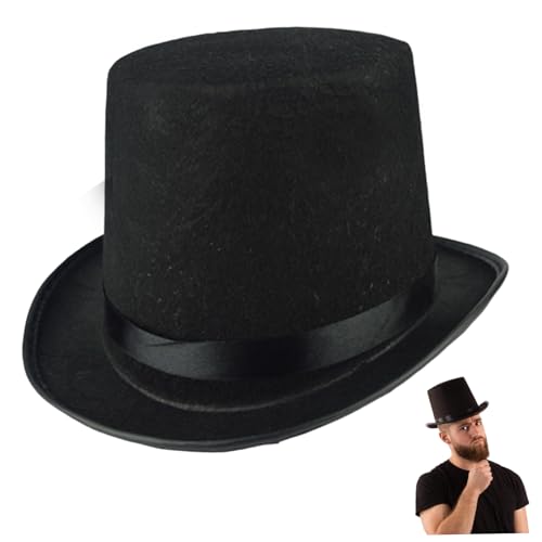 Obelunrp Top -Hut, 6,3 Zoll Black Top Hut für Männer, Magier Kostümhut für das formelle Showman Halloween -Party -Kostüm von Obelunrp