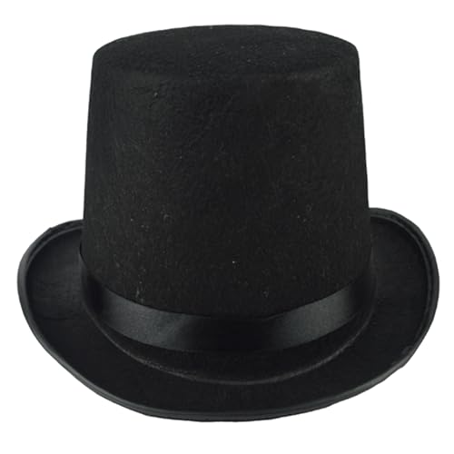 Obelunrp Top -Hut, schwarzer Top -Hut für Männer, Magierkostümhut, viktorianischer Hut für Männer, Coachman -Hut für formelle Show Man Party Halloween Obelunrp Top -Hut, schwarzer Top -Hut für Männer, Magierkostümhut, viktorianischer Hut für Männer, Coachman -Hut für formelle Show Man Party Halloween von Obelunrp