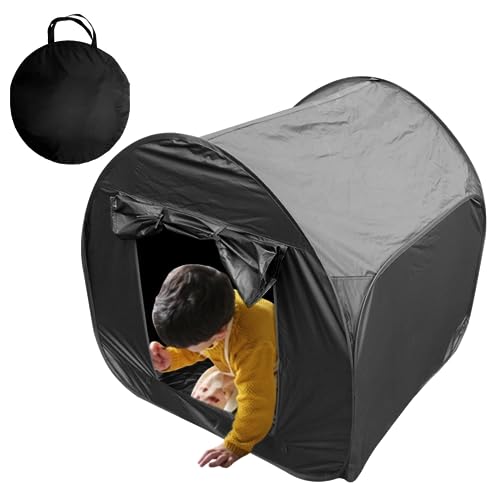 Pop-up-sensorisches Zelt für Kinder 35, 43 Zoll Blackout-Spiel Zelt mit Reise-Tragetasche Sensorische Höhle/Raumspielzeug hilft bei ASD & ADHS Angst, Weihnachtsdekoration von Obelunrp