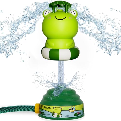 Rocket Sprinkler, Sprinkler Spielzeugwerfer - Outdoor Splash Sprinkler für Kids Outdoor Yard Sprinkler für, Mädchengeschenk, Froschform von Obelunrp