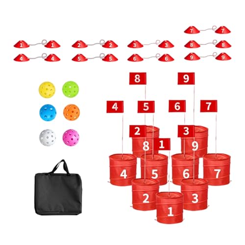Golfspiel für den Außenbereich | Golfspiel mit Eimern – tragbar Training Putting 9 Löcher Geschenk Familie Garage Strand Party Erwachsene von Obesntln