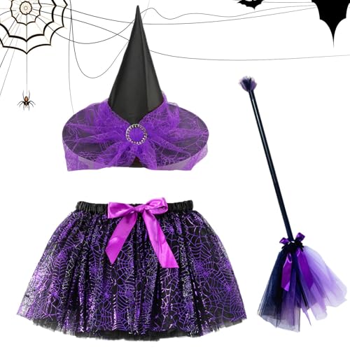 Halloween Hexenkostüm Zubehör - Hexenkostüm Set Mit Besen Und Rock Für Verkleidung | Verstellbares Halloween Kostümzubehör Für Kinder Und Jugendliche Halloween Hexenkostüm Zubehör - Hexenkostüm Set Mit Besen Und Rock Für Verkleidung | Verstellbares Halloween Kostümzubehör Für Kinder Und Jugendliche von Obesntln