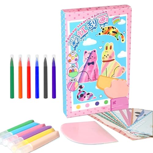 Kunst-Set aus Kratzpapier für Kunstbedarf für Alter von 6 bis 8 Jahren, 35-teiliges Kratzbuch für Reisen, Kunst-Set aus Kratzpapier für Kunstbedarf für Alter von 6 bis 8 Jahren, 35-teiliges Kratzbuch für Reisen, von Obesntln