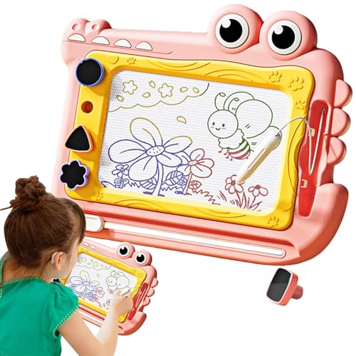 Obesntln Magnetisches Doodle-Board, Magnetisches Doodle-Zeichenbrett - Löschbares Krokodil-Schriftbrett mit 4 Stempeln,Vorschul-Lernspielzeug für und Mädchen im Alter von 2 bis 5 Jahren, von Obesntln