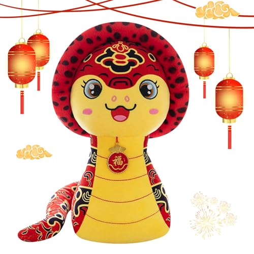 Plüschtier Schlange – Plüschtier Schlange, Plüschtiere aus chinesischem Neujahrsschlange | Plüsch-Schlange 2025, chinesische Schlangen-Plüschtiertiere, Printem-Maskottchen von Obesntln