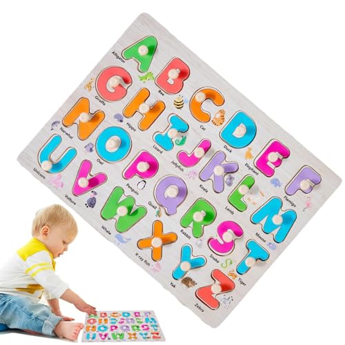 Puzzles aus Holz für Kleinkinder, Knöchelbrett für Alphabet-Puzzle, Form von Zahlen, zum Lernen der Motorik, feine Puzzles aus Holz | Lernfußbrett für Puzzles aus Holz für Kleinkinder, Knöchelbrett für Alphabet-Puzzle, Form von Zahlen, zum Lernen der Motorik, feine Puzzles aus Holz | Lernfußbrett für von Obesntln