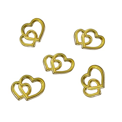 25 Doppelherzen Gold Deko Streuteile – Tischdeko Hochzeit, Verlobung & Jubiläum – Scrapbooking, Karten Basteln und DIY Dekoration – romantische Streudeko von Oblique Unique
