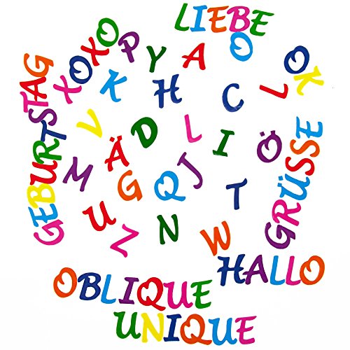 Oblique Unique ABC Alphabet Sticker 212 Buchstaben Set Aufkleber Kinder Lernen mit Umlauten von Oblique Unique