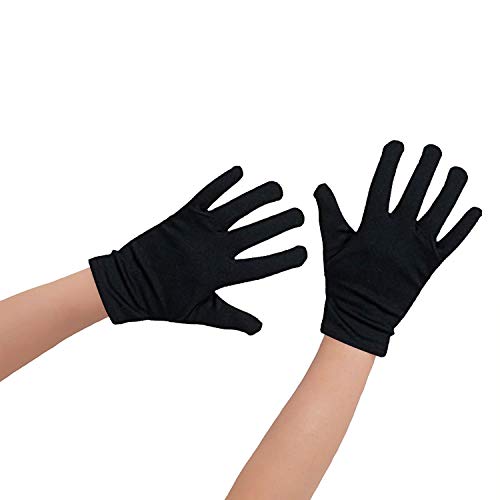 Oblique Unique® 1 Paar Kinder Handschuhe in Schwarz aus Baumwolle - auch für kleine Erwachsenenhände geeignet von Oblique Unique