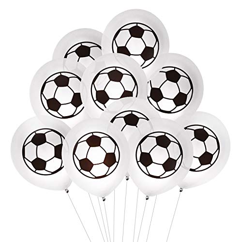 Oblique Unique® 10 Fußball Luftballons für Kinder Geburtstag WM Weltmeisterschaft Party Deko Ballons Spielen Schwarz Weiß von Oblique Unique