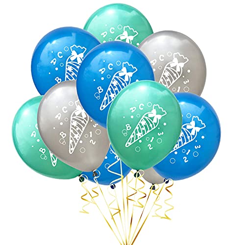 Oblique Unique® 10 Luftballons mit Zuckertüte ABC 123 Motiv für Schuleinführung Einschulung Schulanfang Schulstart Deko Ballons Farbmix Jungs von Oblique Unique