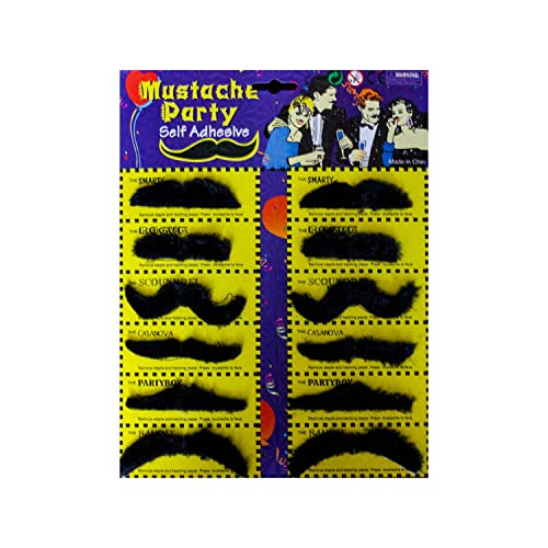 Oblique Unique® 12 Selbstklebende falsche Bärte Bart Set für Kostüm Party Geburtstag Fasching Karneval zum Verkleiden von Oblique Unique